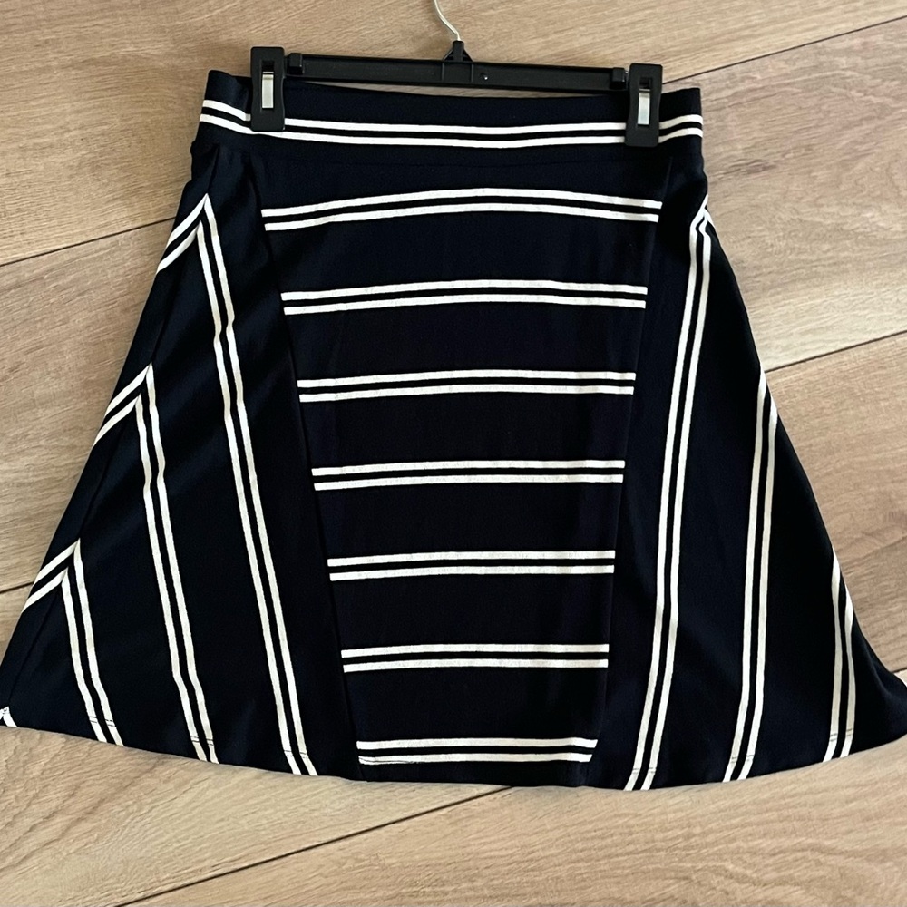 Black and White Striped Women's Skirt